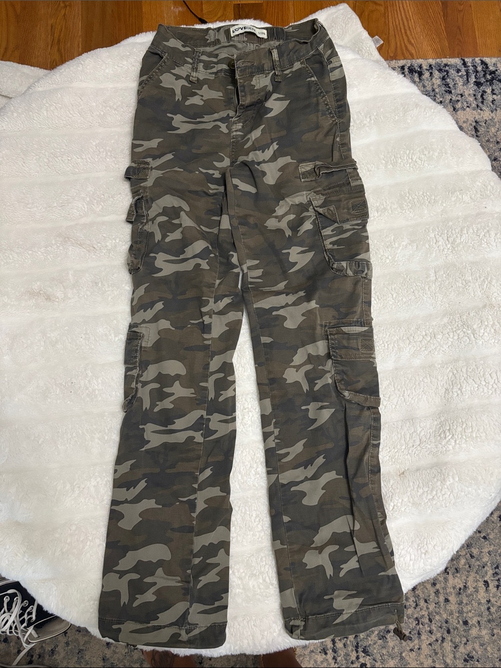 Camo Cargo Joggers for Women — Olive & Gray